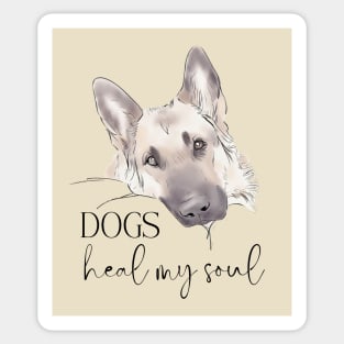 DOGS Heal my Soul - German Shepherd Sticker